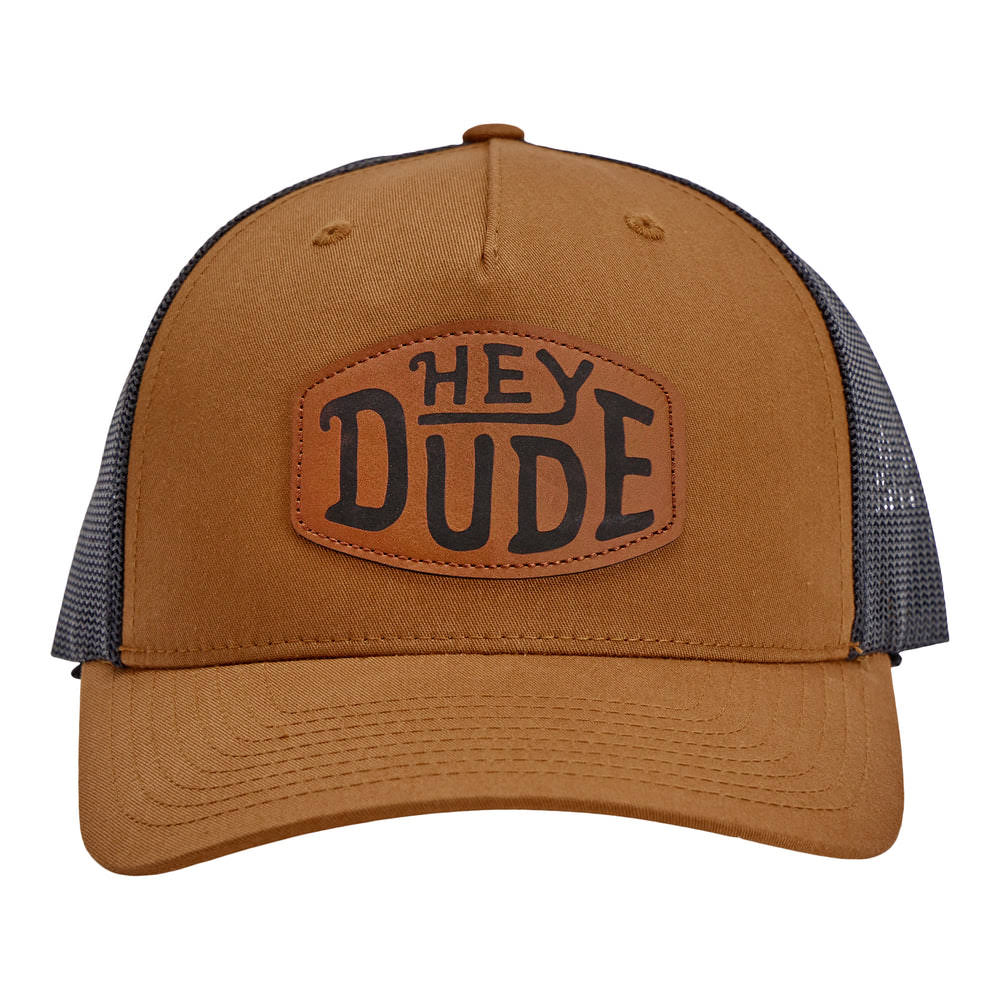 Leather Buckle Patch Trucker - Coyote Brown