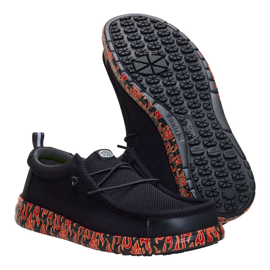 Wally Work CE Flames Slip Resistant - Black/Salsa Red