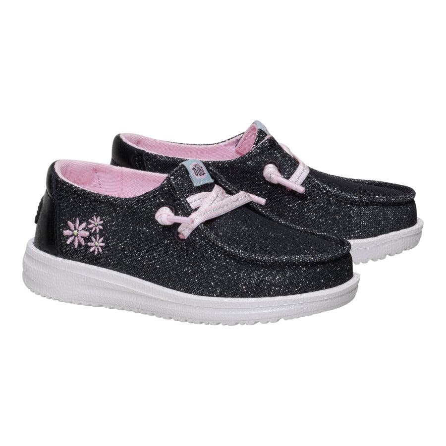 Wendy Toddler Shimmer Flower - Charcoal