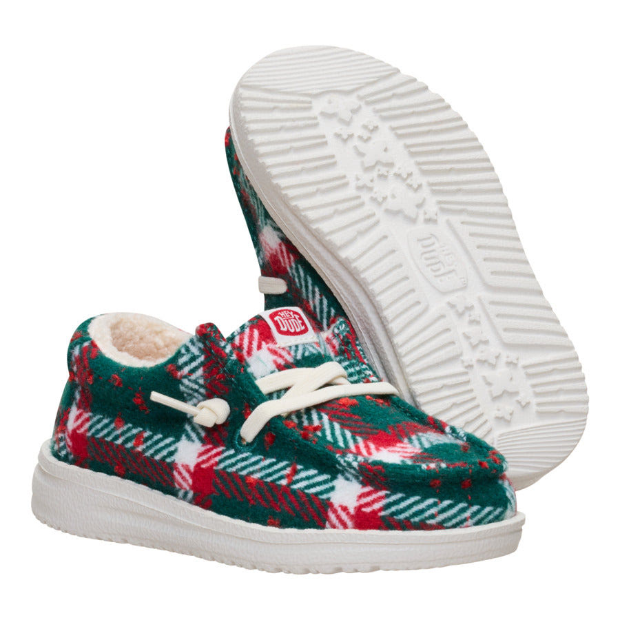 Wally Toddler Confetti Plaid Cozy - Red/Green/Multi