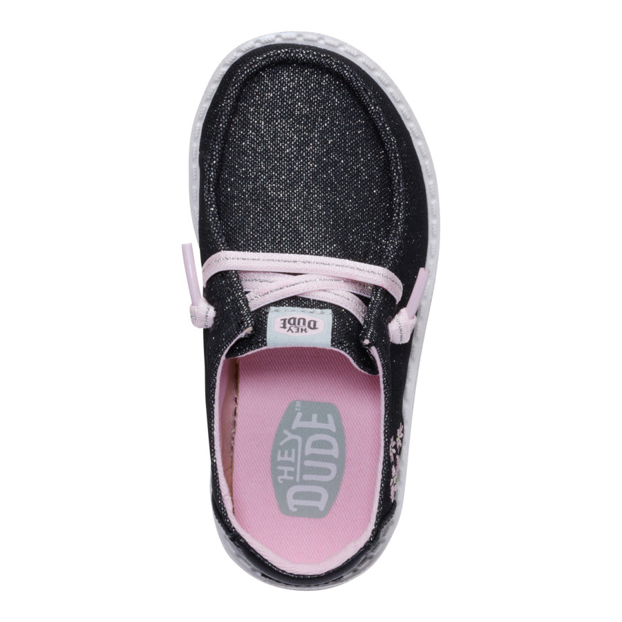 Wendy Toddler Shimmer Flower - Charcoal