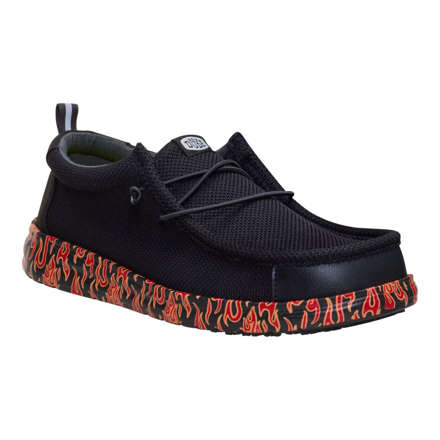 Wally Work CE Flames Slip Resistant - Black/Salsa Red