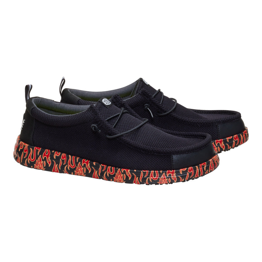 Wally Work CE Flames Slip Resistant - Black/Salsa Red