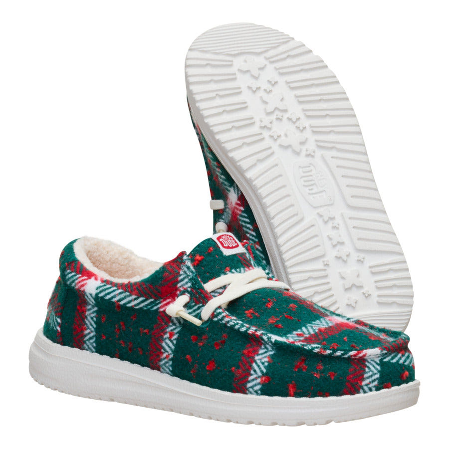 Wally Youth Confetti Plaid Cozy - Red/Green/Multi