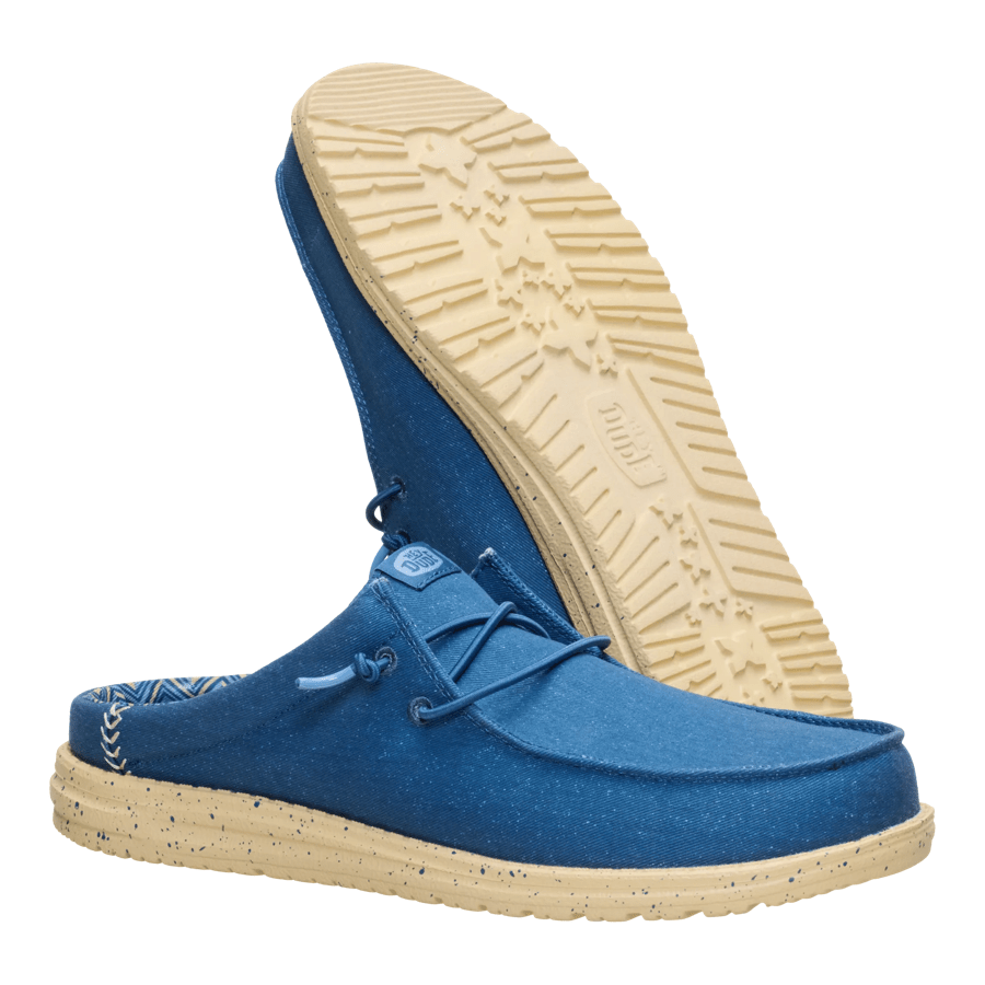 Wally Slip Stretch Canvas - Ensign Blue/Boulder Tan