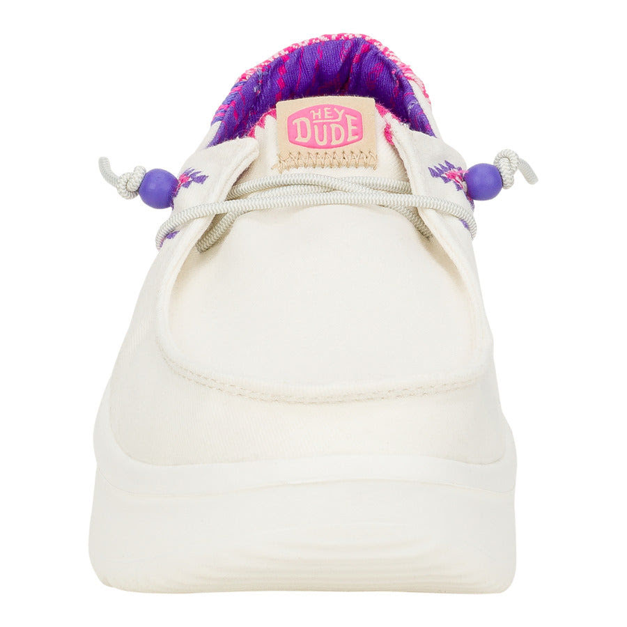 Wendy Peak Chambray Woven - White/Pink