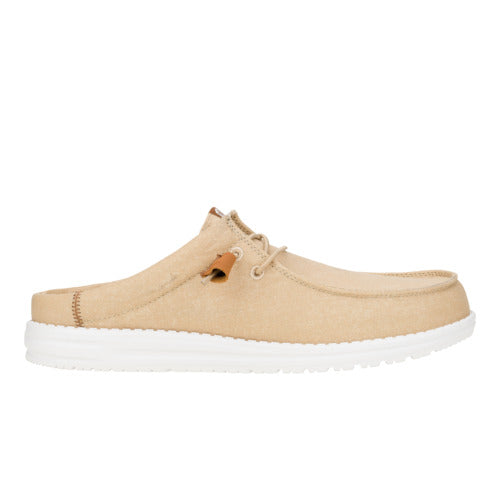 Wally Slip Stretch Canvas - Tan/White