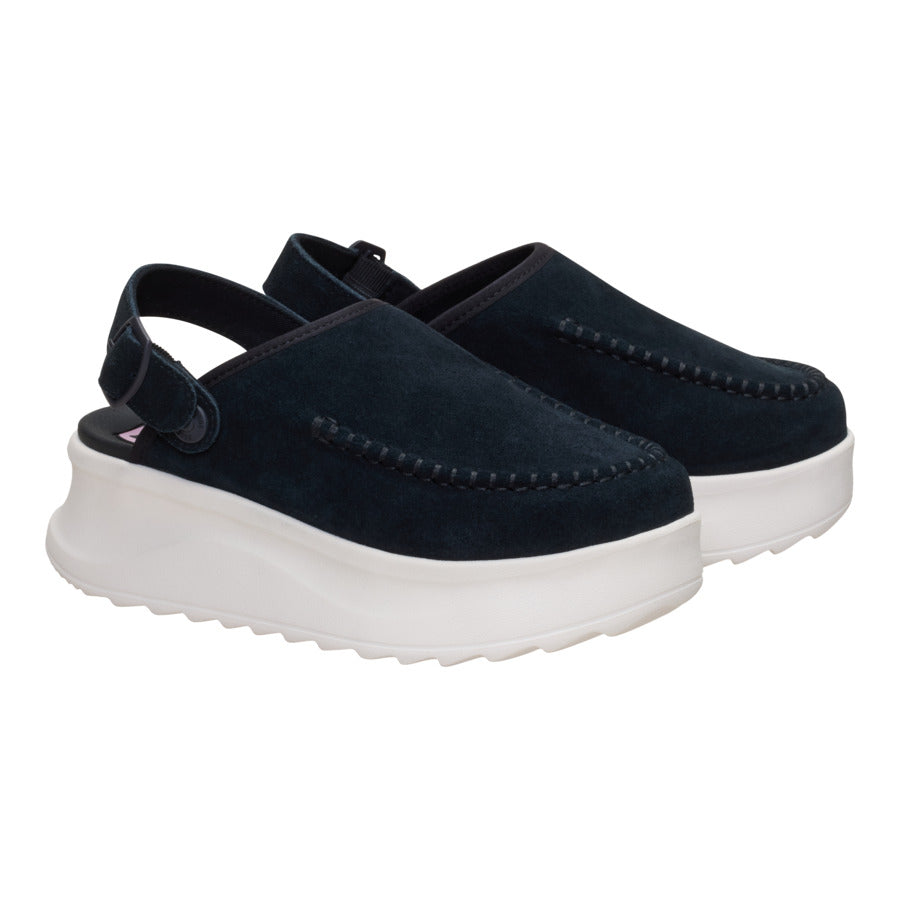 Delray Clog Suede - Black/Egret