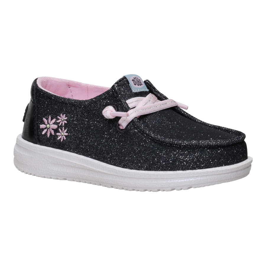 Wendy Toddler Shimmer Flower - Charcoal