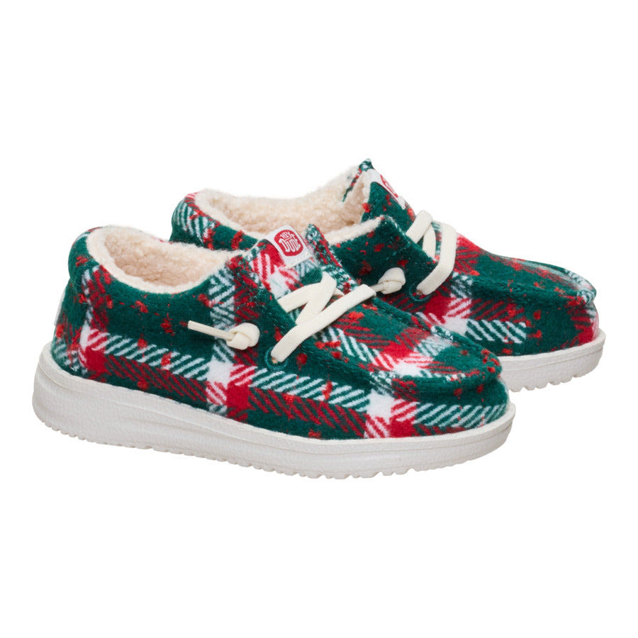 Wally Toddler Confetti Plaid Cozy - Red/Green/Multi