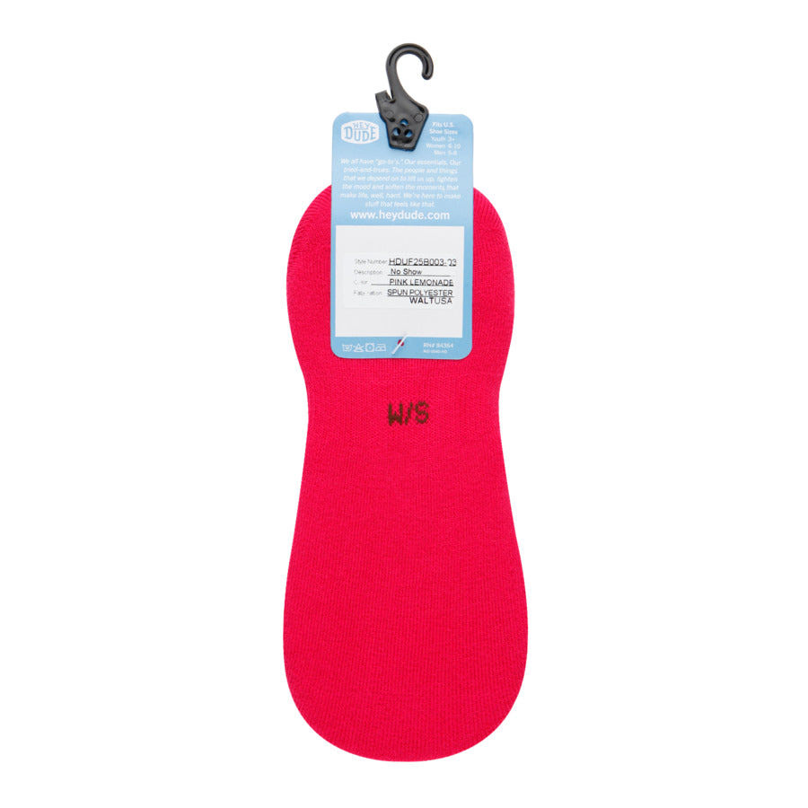 HEYDUDE No Show Sock 3 Pack - Pink Lemonade