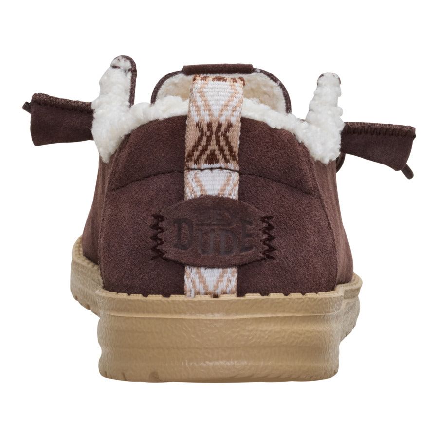 Wendy Suede Shearling - Dark Brown